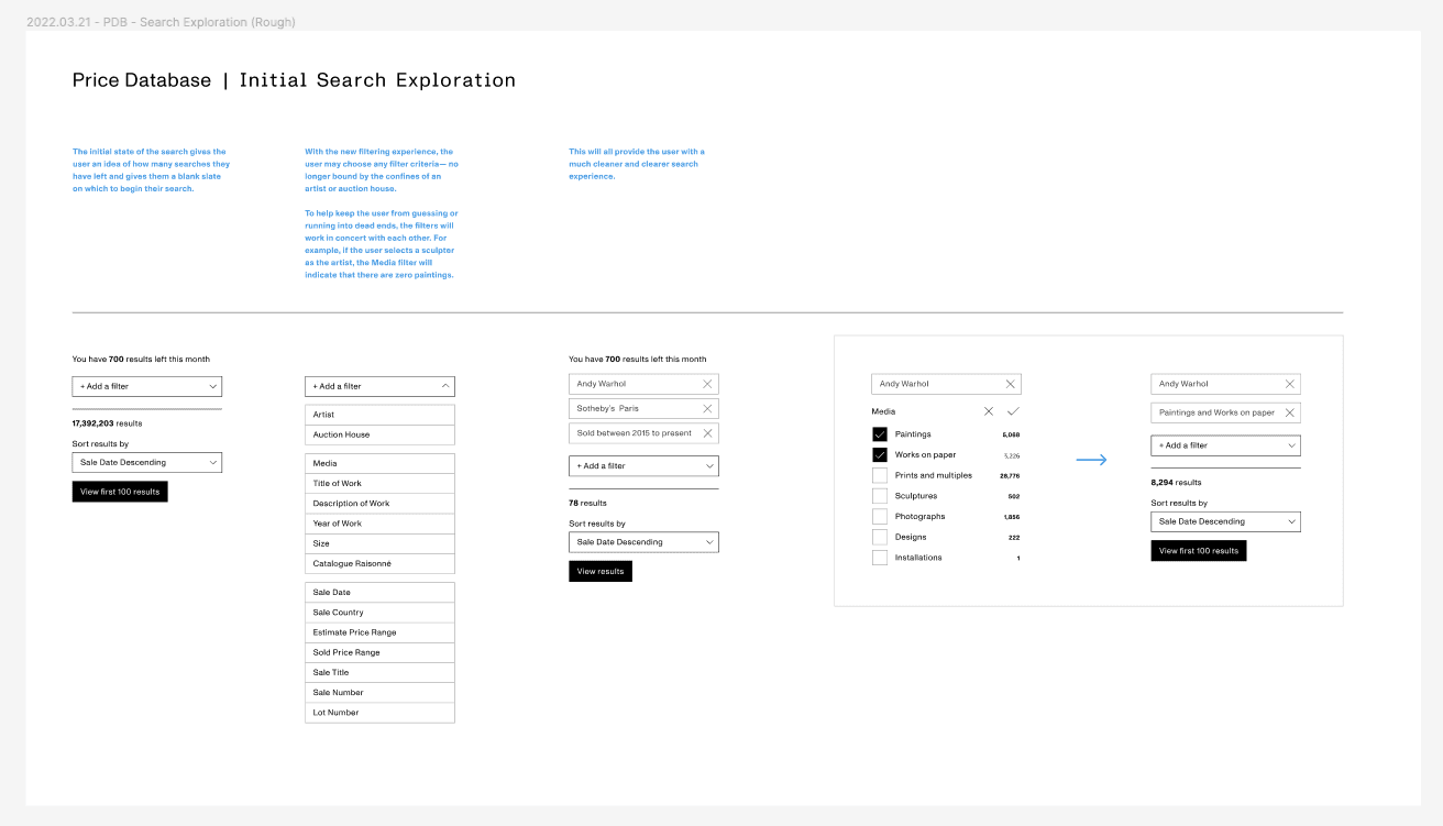Initial filtering ideas