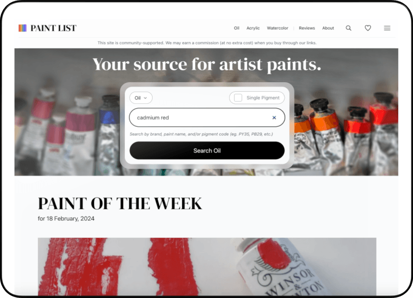 Searching on Paint List