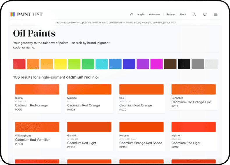 Searching on Paint List